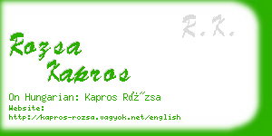 rozsa kapros business card